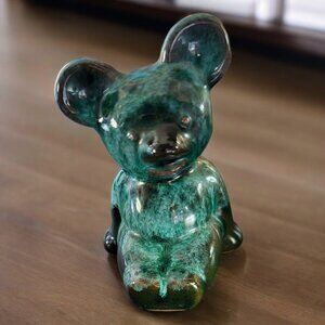 VTG BLUE MOUNTAIN POTTERY Koala Bear, Glazed Green Small Canadian Ceramic Bear